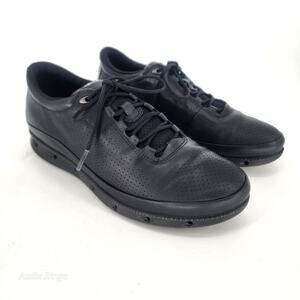 ECCO Black Leather Lace-Up Comfort Walking Shoes Women’s EU 37 US 6